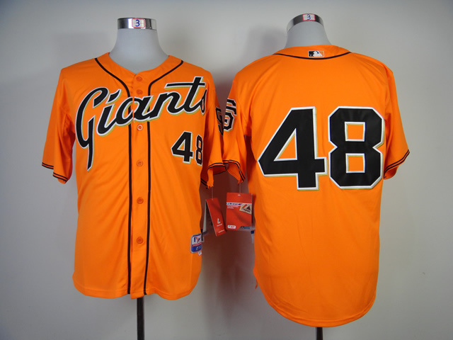 Men San Francisco Giants #48 Sandoval Orange MLB Jerseys->san francisco giants->MLB Jersey